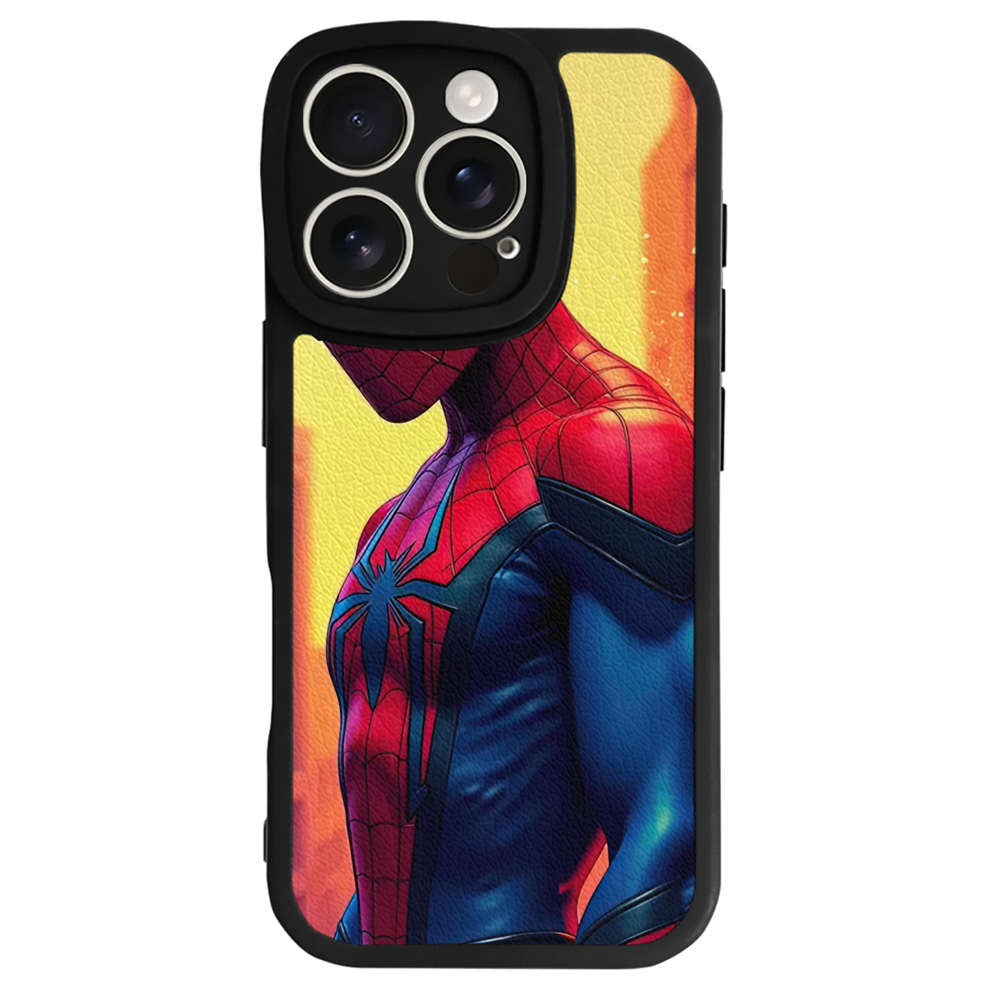 Spider Man スパイダーマン 【iPhone 16シリーズ対応】シリコンスマホケース（レザー調） 材質：シリコン
